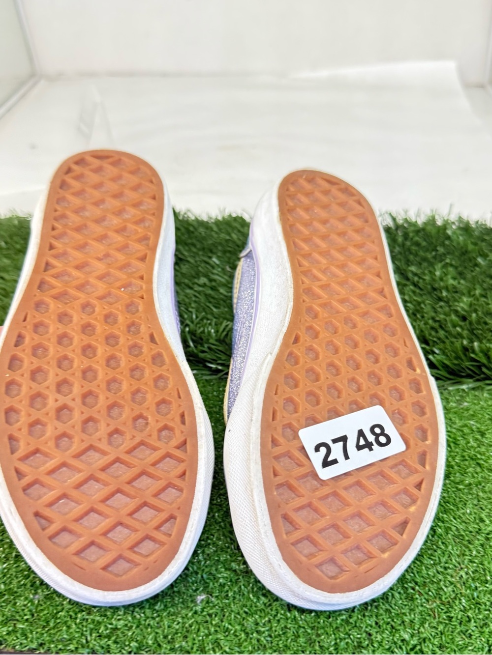 Vans Kids Iridescent Lavender and Gold Glitter Low-Top Sneakers - Picture 5 of 5